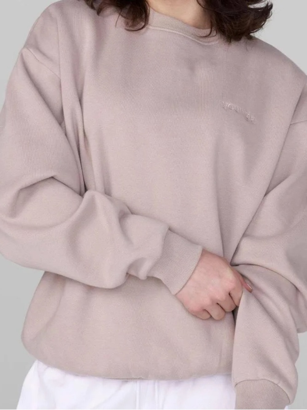 YoungLA Women's Taupe Crewneck Sweatshirt - Picture 3 of 3